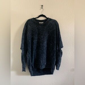 TIBI OVERSIZED CUTOUT COTTON-JERSEY SWEATSHIRT IN BLACK SIZE M